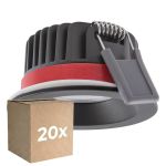 Voordeelpak 20x Ledvance LED Spot Fire Rated Aluminium Zwart 8W 640lm 36D - 927 Zeer Warm Wit | Zaagmaat 68mm - IP65 - Beste Kleurweergave - Dimbaar